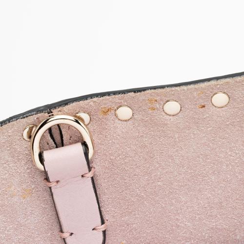 Valentino Grained Leather Rockstud Small Shopper Tote