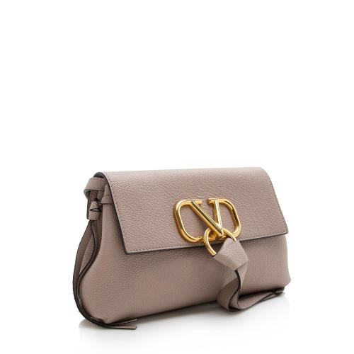 Valentino Grained Leather V-Ring Small Crossbody