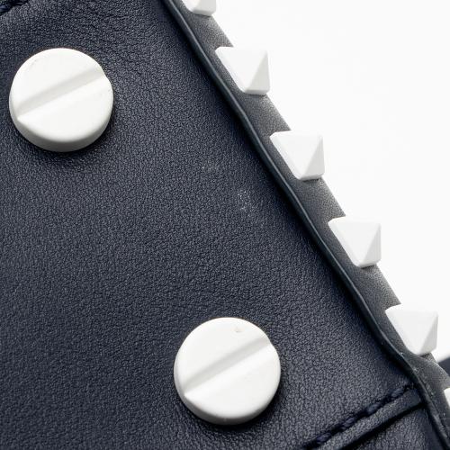 Valentino Lambskin Colorblock Rockstud Top Handle