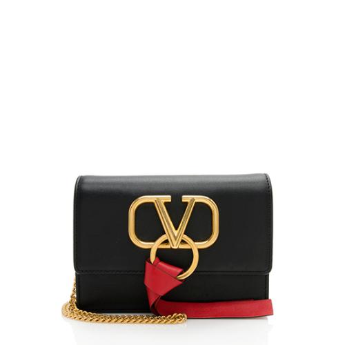 Valentino Leather Ribbon VLOGO Crossbody