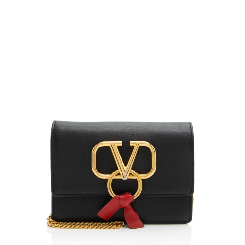 Valentino Leather Ribbon VLOGO Crossbody