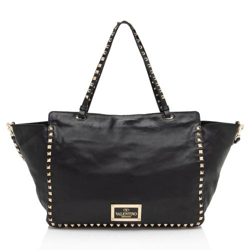 Valentino Leather Rockstud Medium Tote