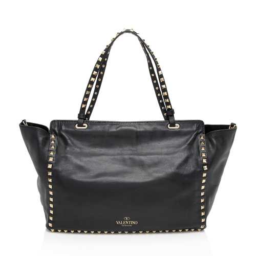 Valentino Leather Rockstud Medium Tote