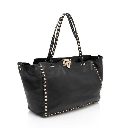 Valentino Leather Rockstud Medium Tote