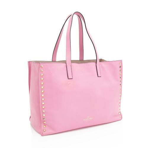 Valentino Leather Rockstud Open Medium Tote