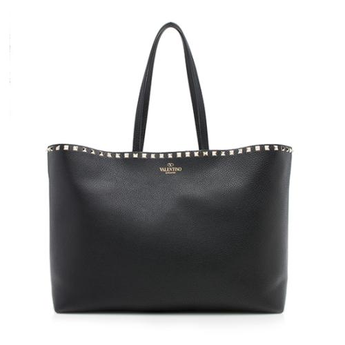 Valentino Leather Rockstud Shopper Tote