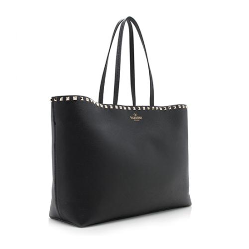 Valentino Leather Rockstud Shopper Tote