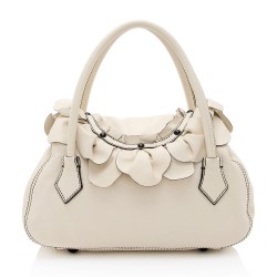 Valentino Leather Ruffle Satchel