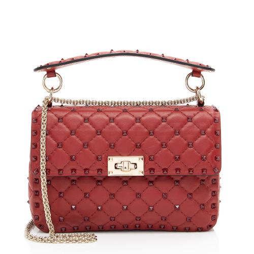 Valentino Calfskin Rockstud Spike Up Shoulder Bag