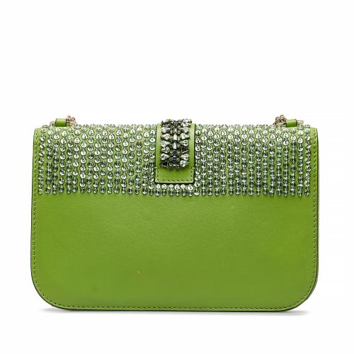 Valentino Medium Crystal Embellished Glam Lock Crossbody