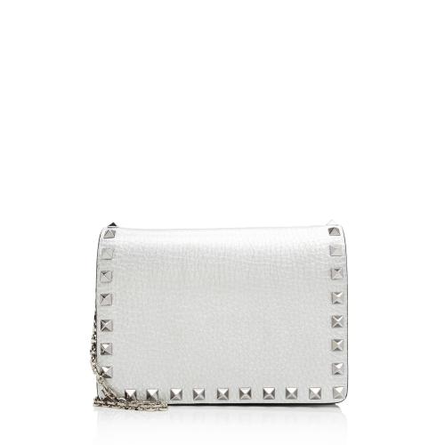 Valentino Metallic Grainy Calfskin Rockstud Pouch Crossbody