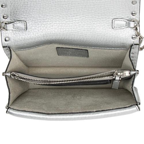 Valentino Metallic Grainy Calfskin Rockstud Pouch Crossbody