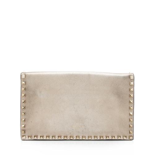 Valentino Metallic Nappa Leather Rockstud Clutch