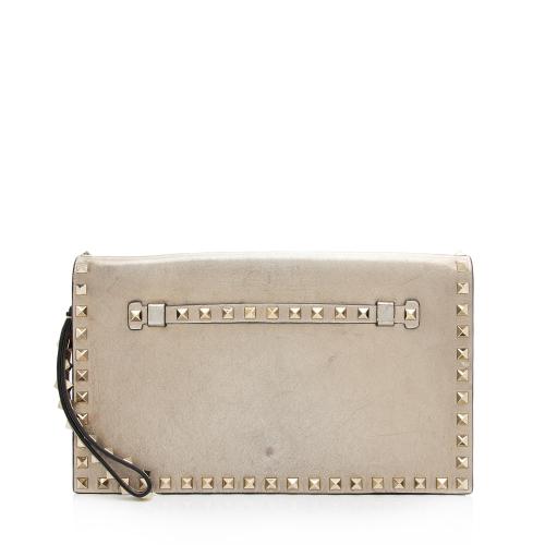 Valentino Metallic Nappa Leather Rockstud Clutch Valentino Handbags Bag Borrow or Steal