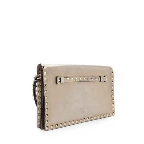 Valentino Metallic Nappa Leather Rockstud Clutch