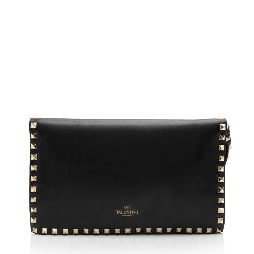 Valentino Nappa Leather Rockstud Clutch