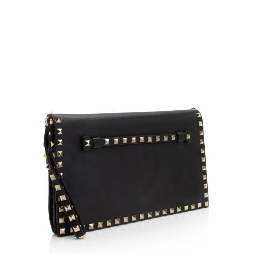 Valentino Nappa Leather Rockstud Clutch