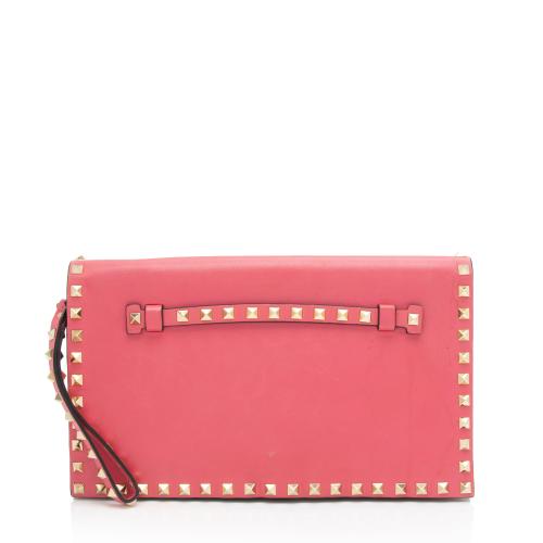 Valentino Nappa Leather Rockstud Clutch