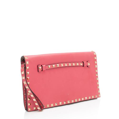 Valentino Nappa Leather Rockstud Clutch