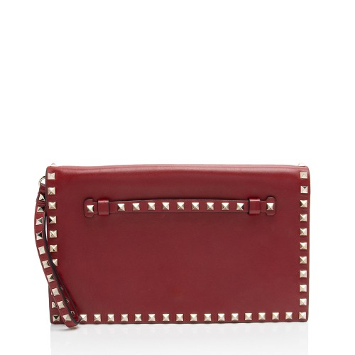 Valentino Nappa Leather Rockstud Clutch