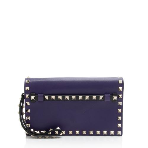 Valentino Nappa Leather Rockstud Small Clutch