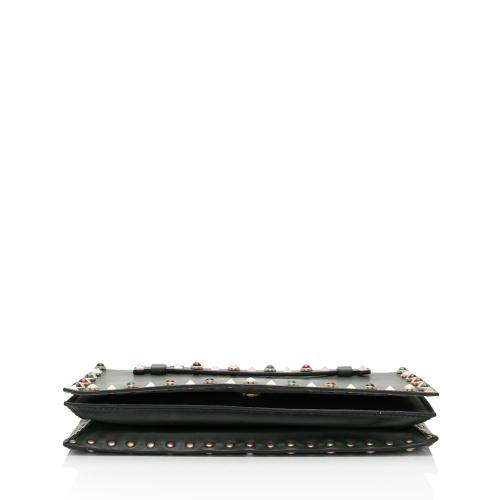 Valentino Leather Rolling Rockstud Clutch