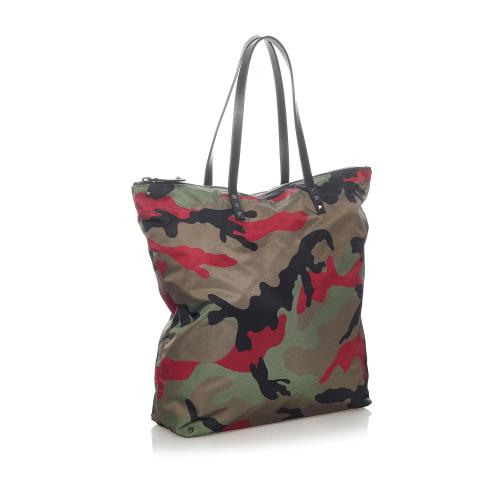 Valentino Rockstud Reversible Camouflage Nylon Tote Bag