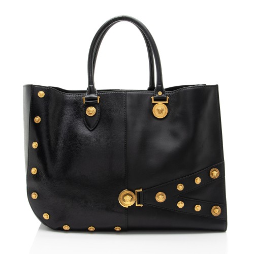 Versace Calfskin Medallion Tribute Tote