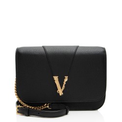 Versace Calfskin Virtus Chain Crossbody