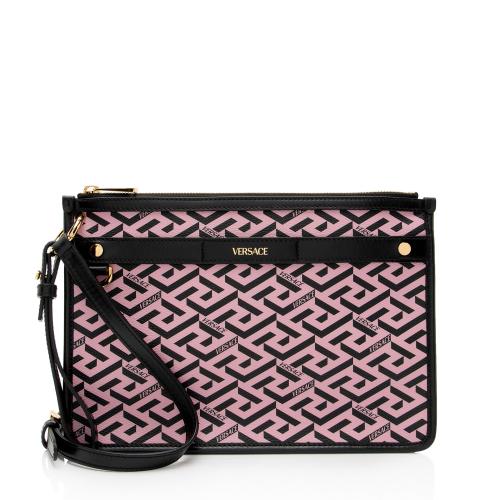 Versace La Greca Coated Canvas Crossbody