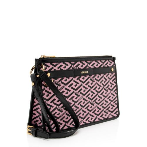 Versace La Greca Coated Canvas Crossbody