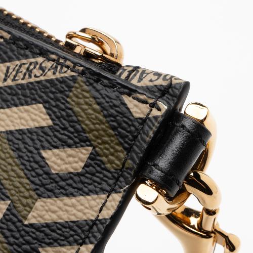 Versace La Greca Coated Canvas Zip Pouch