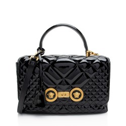 Versace Patent Leather Medusa Padlock Icon Top Handle