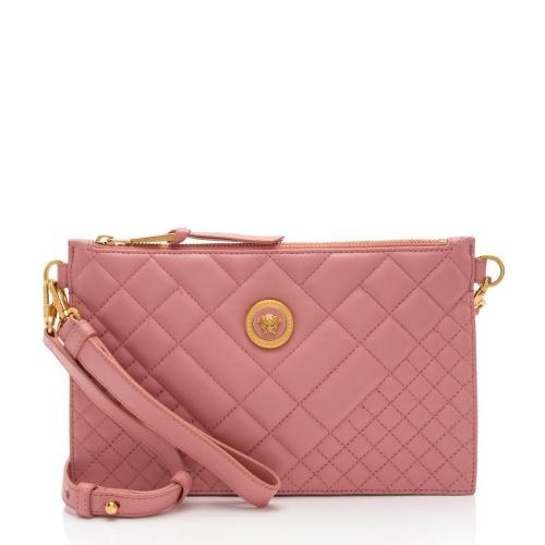 Versace Quilted Leather Tribute Icon Flat Crossbody