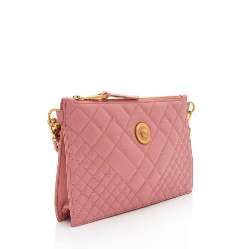 Versace Quilted Leather Tribute Icon Flat Crossbody