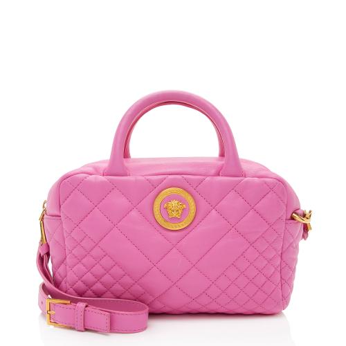 Versace Quilted Leather Medusa Icon Bowler Bag