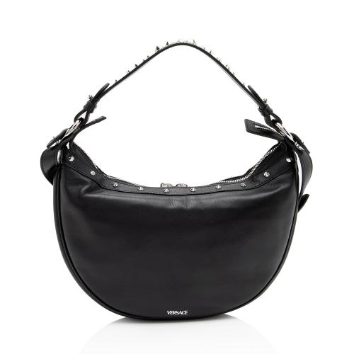 Versace Studded Leather Repeat Hobo