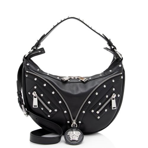 Versace Studded Leather Repeat Hobo