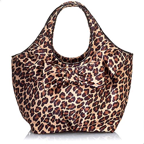 kate spade Large Tate Beauville Nylon Leopard Bow Tote