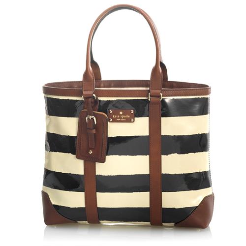 kate spade New York Dama Striped Patent Leather Tote