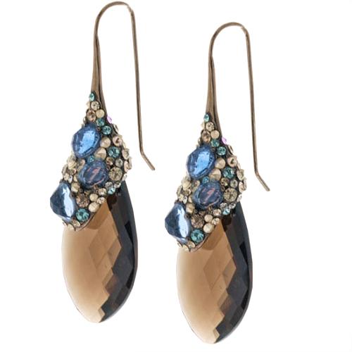 Alexis Bittar Crystal Encrusted Smoky Quartz Drop Earrings