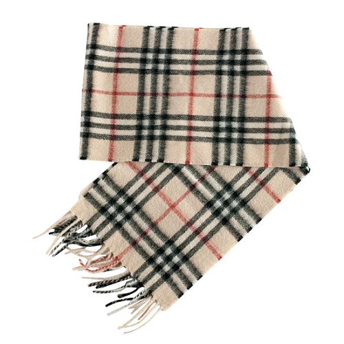 Burberry Nova Check Cashmere Fringe Scarf