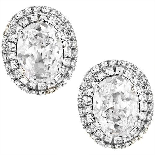 Carolee Lux Oval Button Crystal Earrings