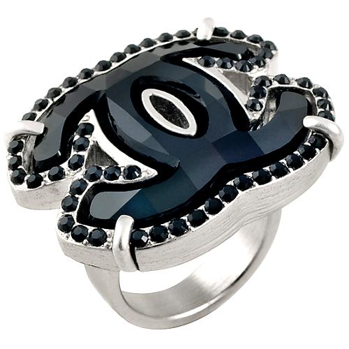 Chanel Black Logo Ring