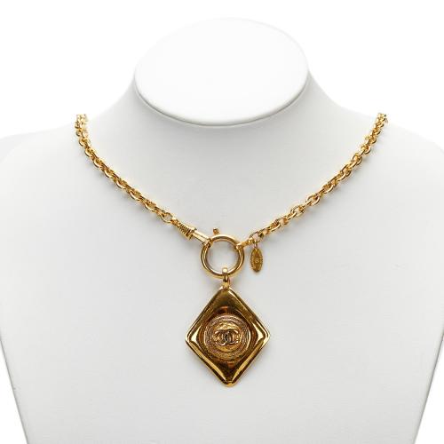 Chanel CC Diamond Shape Pendant Necklace