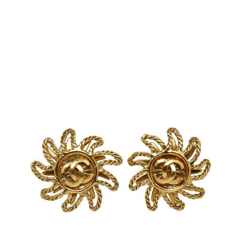 Chanel CC Sun Clip On Earrings