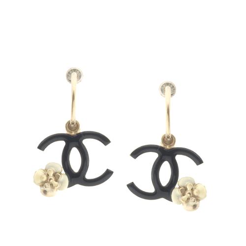 Chanel Camellia Hoop Earrings