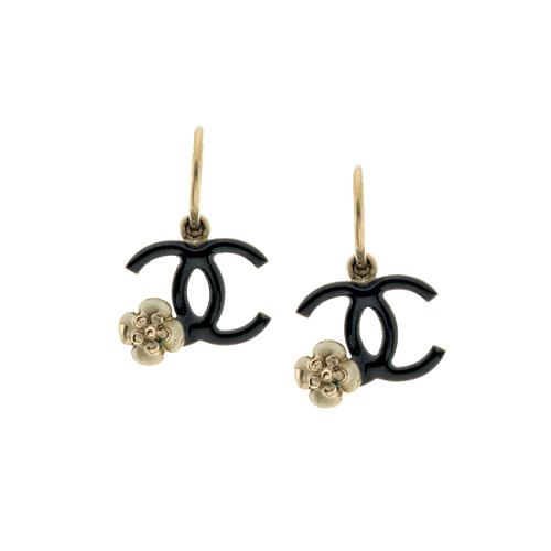 Chanel Camellia Hoop Earrings