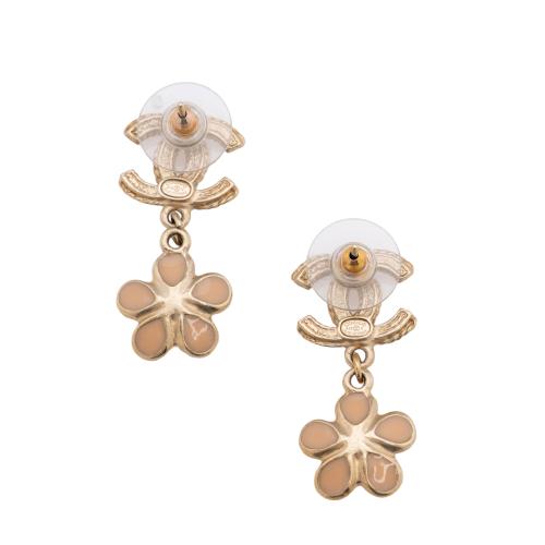 Chanel Coco Flower CC Drop Earrings