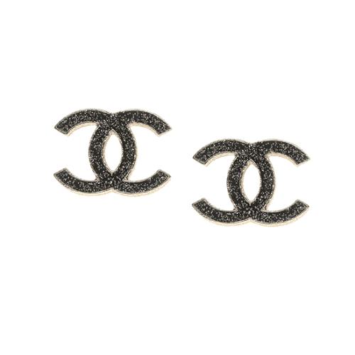 Chanel Crystal CC Logo Earrings